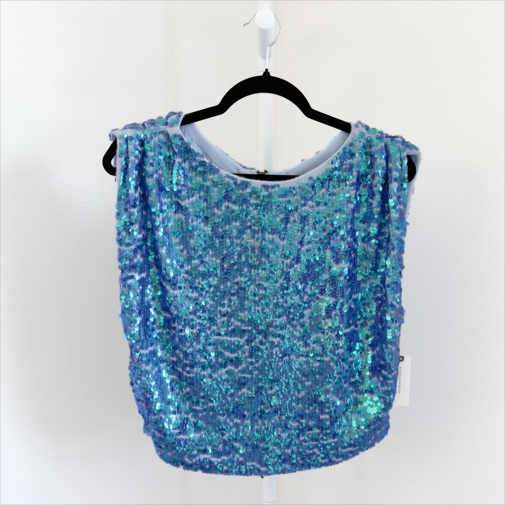 Pilcro Anthropologie $158 Sweater Size Small Cashmere Blend Sequin Mermaid (NEW) - Picture 2 of 7